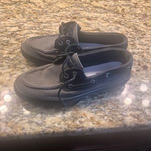 Black and Grey Sperrys